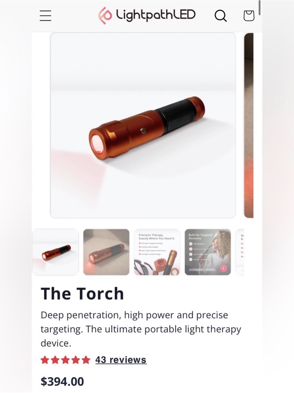Brand New LightpathLED Diesel Torch LED Wellness Tool (Original Cost $394)